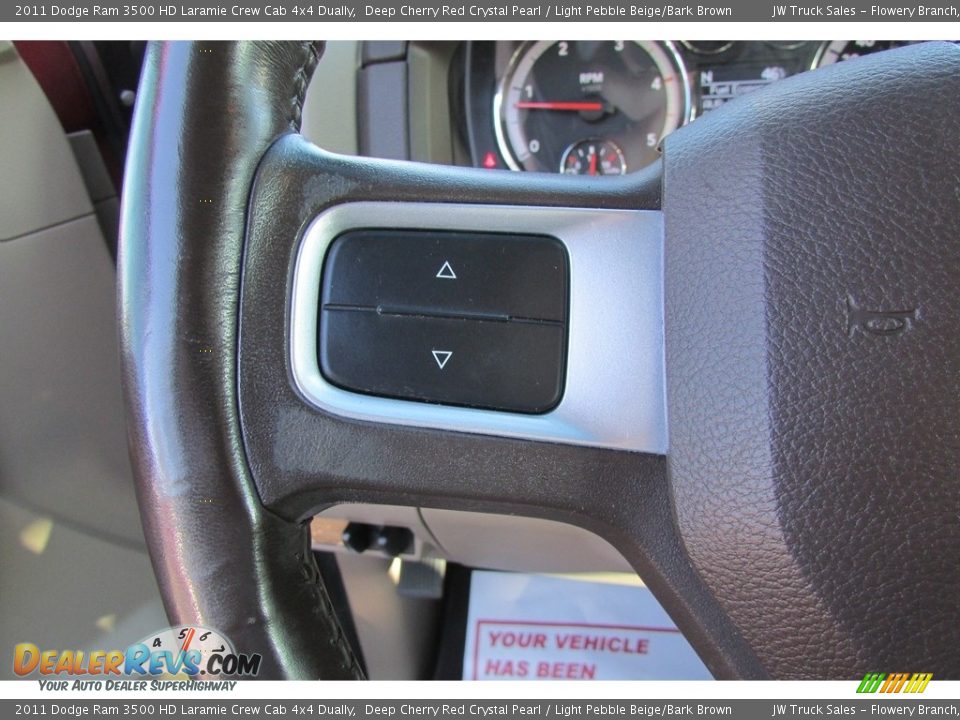 2011 Dodge Ram 3500 HD Laramie Crew Cab 4x4 Dually Deep Cherry Red Crystal Pearl / Light Pebble Beige/Bark Brown Photo #21