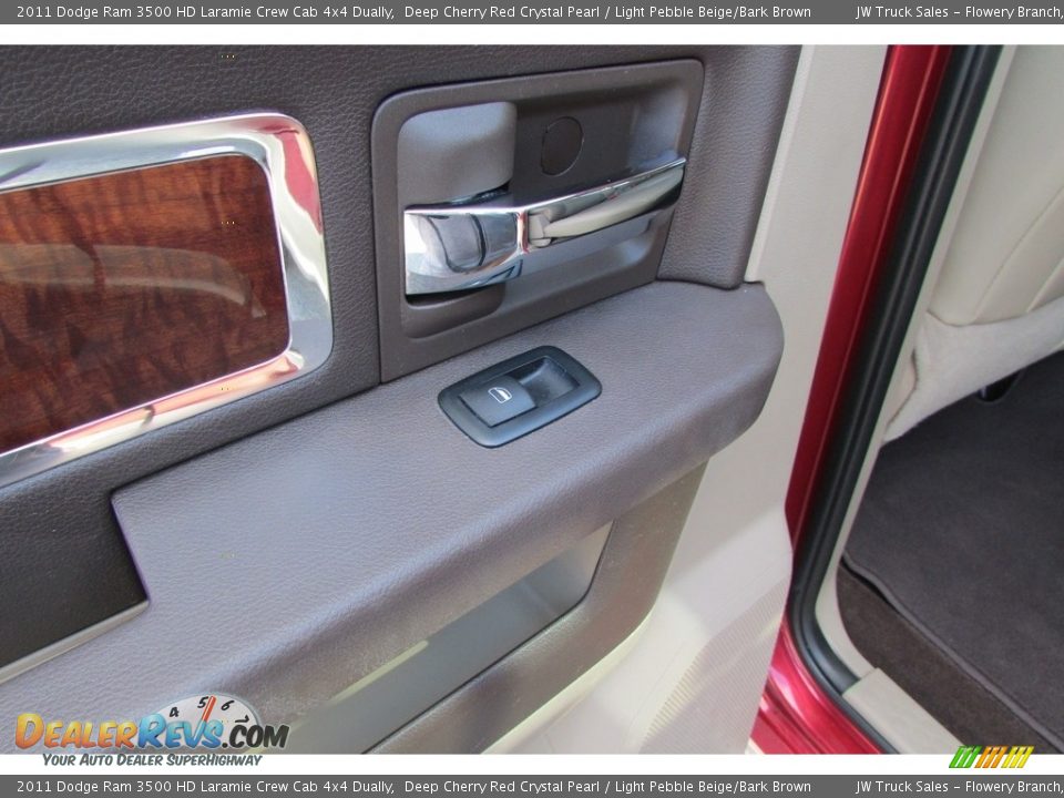 2011 Dodge Ram 3500 HD Laramie Crew Cab 4x4 Dually Deep Cherry Red Crystal Pearl / Light Pebble Beige/Bark Brown Photo #30