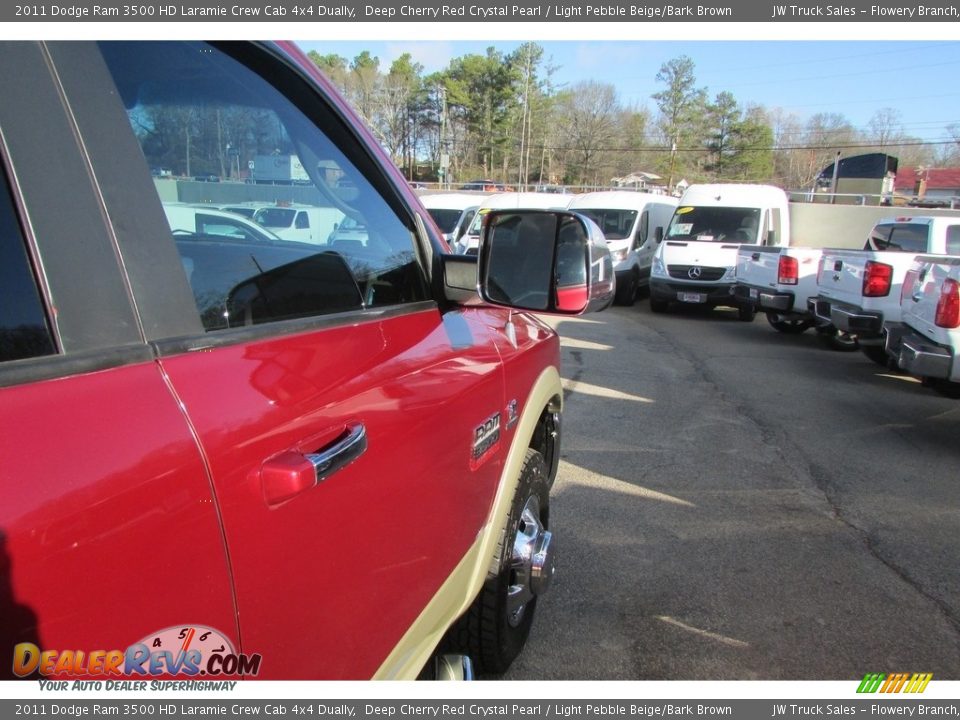 2011 Dodge Ram 3500 HD Laramie Crew Cab 4x4 Dually Deep Cherry Red Crystal Pearl / Light Pebble Beige/Bark Brown Photo #33
