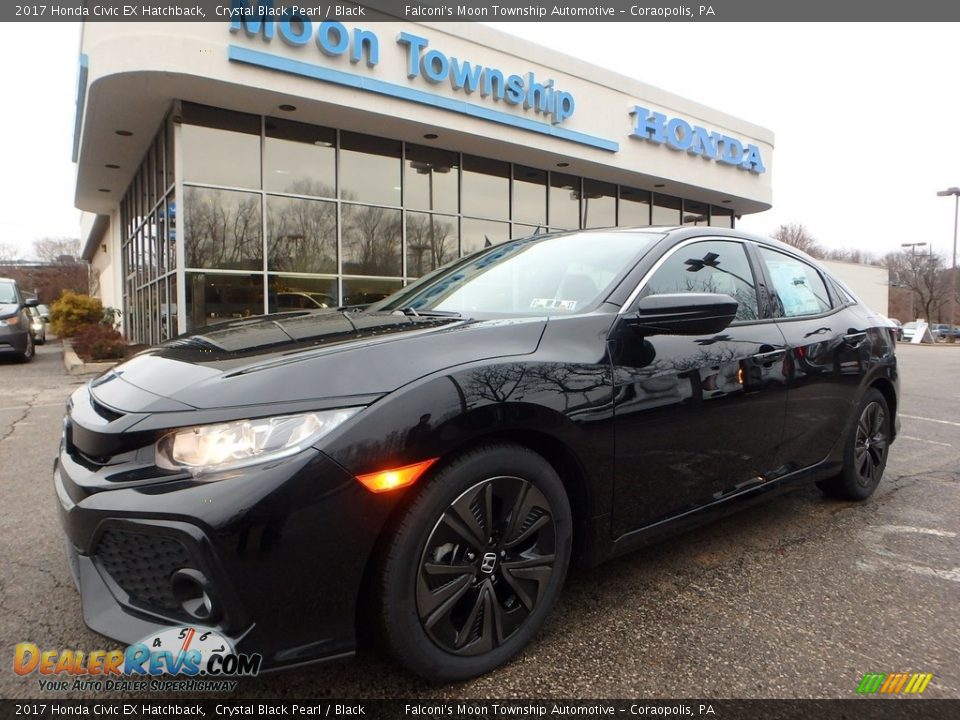 2017 Honda Civic EX Hatchback Crystal Black Pearl / Black Photo #1