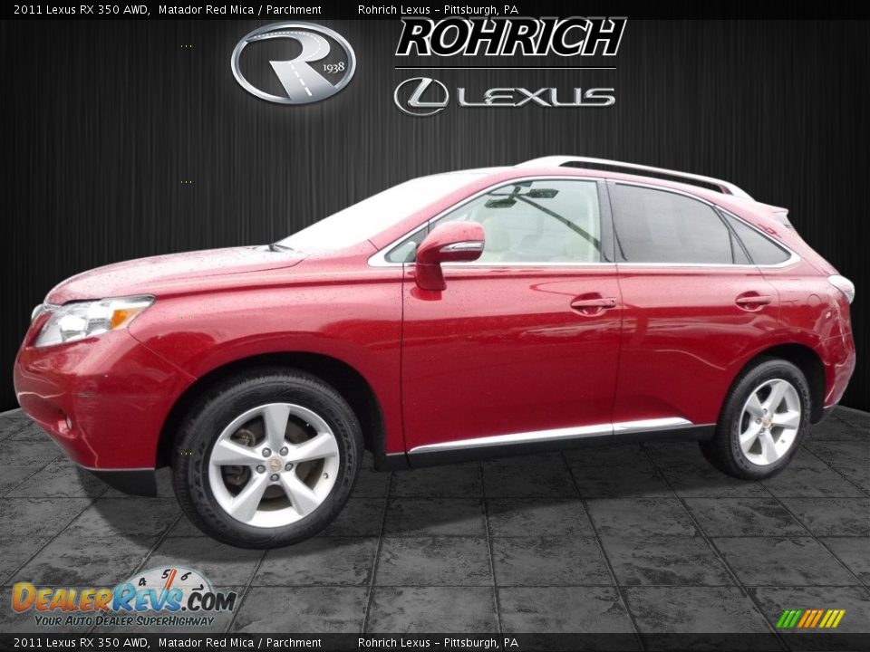 2011 Lexus RX 350 AWD Matador Red Mica / Parchment Photo #3