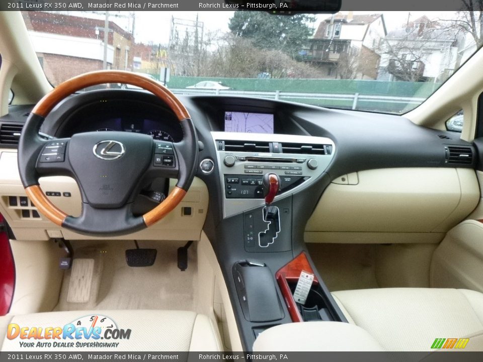 2011 Lexus RX 350 AWD Matador Red Mica / Parchment Photo #8