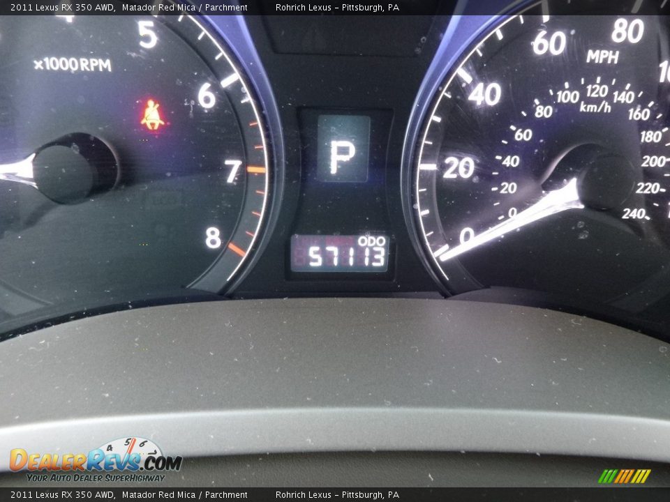 2011 Lexus RX 350 AWD Matador Red Mica / Parchment Photo #10
