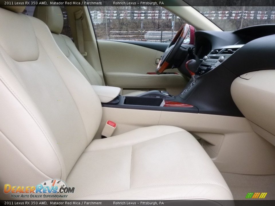 2011 Lexus RX 350 AWD Matador Red Mica / Parchment Photo #14