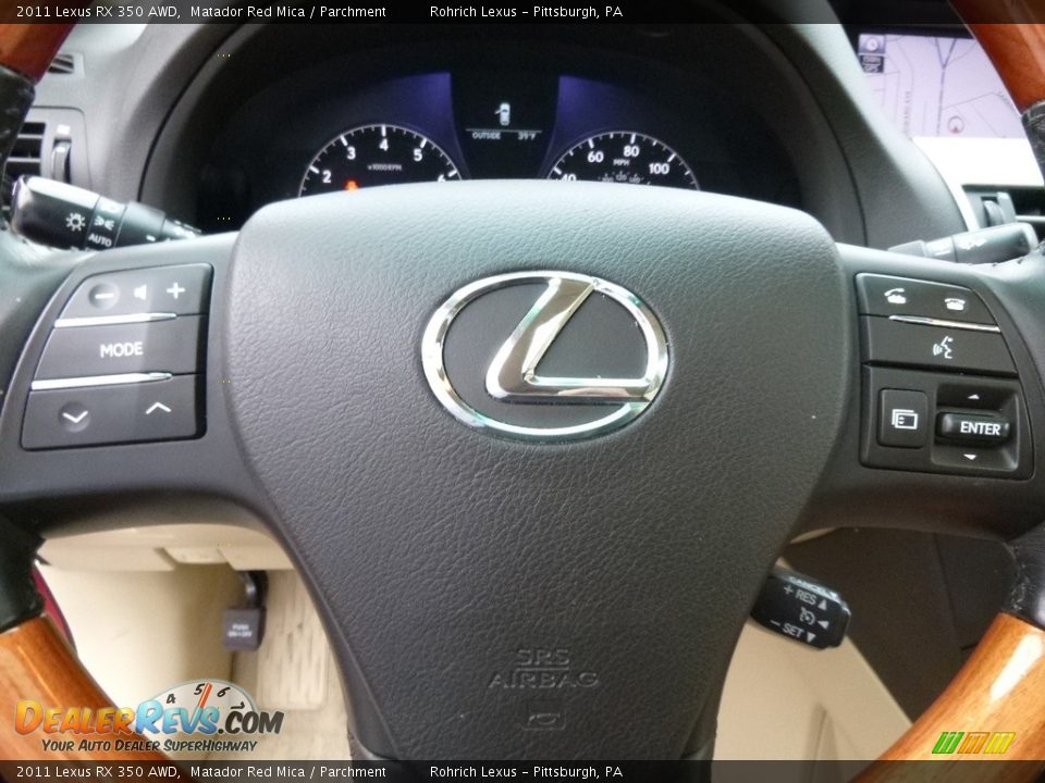 2011 Lexus RX 350 AWD Matador Red Mica / Parchment Photo #23