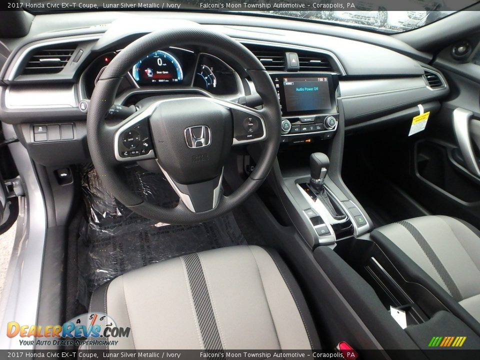 Ivory Interior - 2017 Honda Civic EX-T Coupe Photo #7