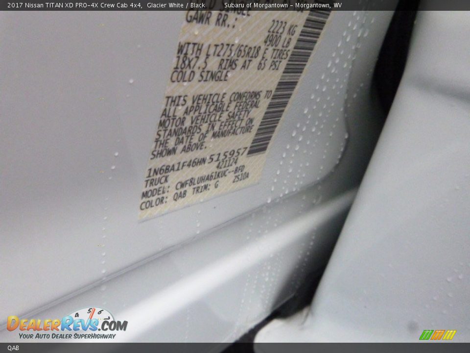 Nissan Color Code QAB Glacier White