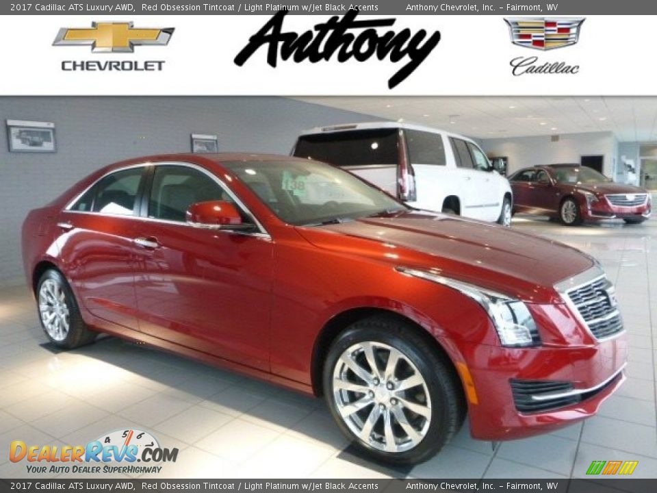 2017 Cadillac ATS Luxury AWD Red Obsession Tintcoat / Light Platinum w/Jet Black Accents Photo #1