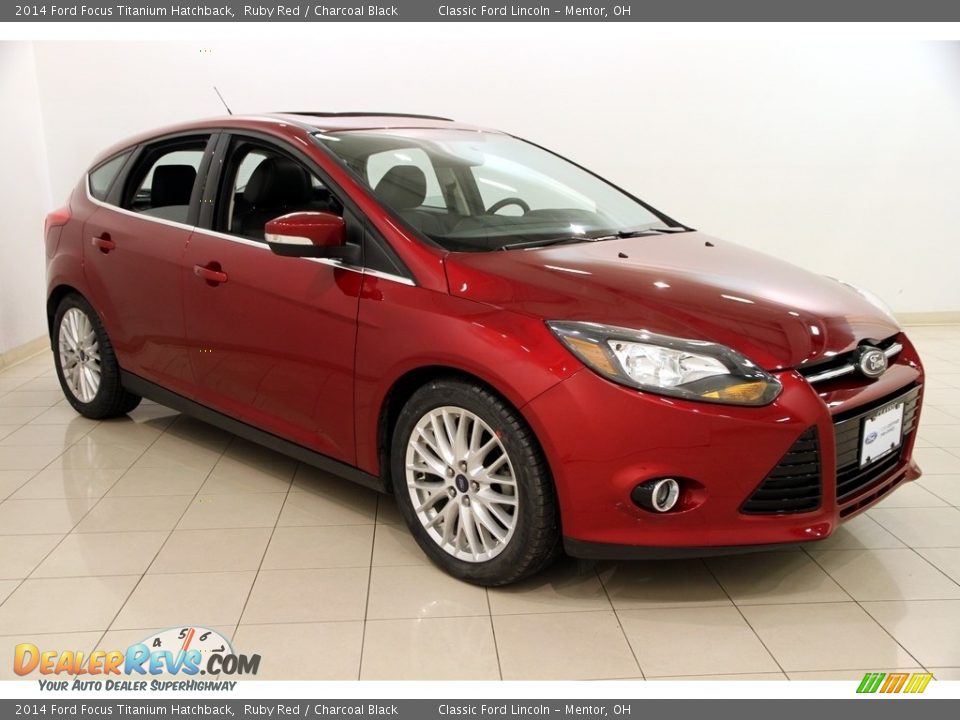 2014 Ford Focus Titanium Hatchback Ruby Red / Charcoal Black Photo #1