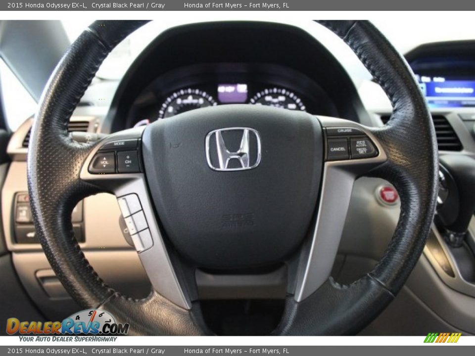2015 Honda Odyssey EX-L Crystal Black Pearl / Gray Photo #12