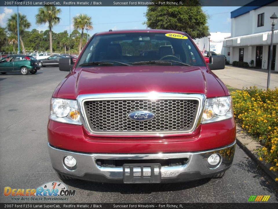 2007 Ford F150 Lariat SuperCab Redfire Metallic / Black Photo #15