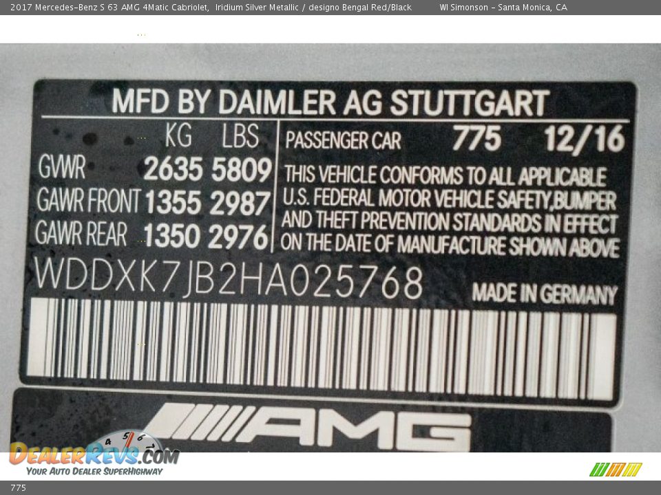 Mercedes-Benz Color Code 775 Iridium Silver Metallic