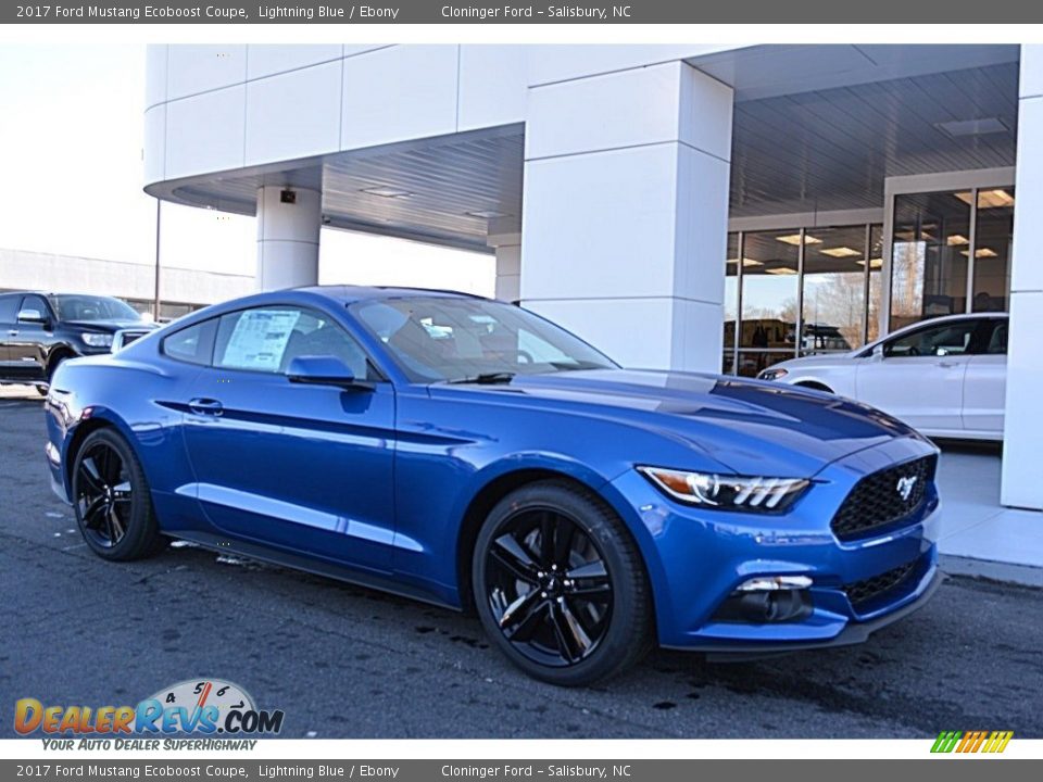 2017 Ford Mustang Ecoboost Coupe Lightning Blue / Ebony Photo #1