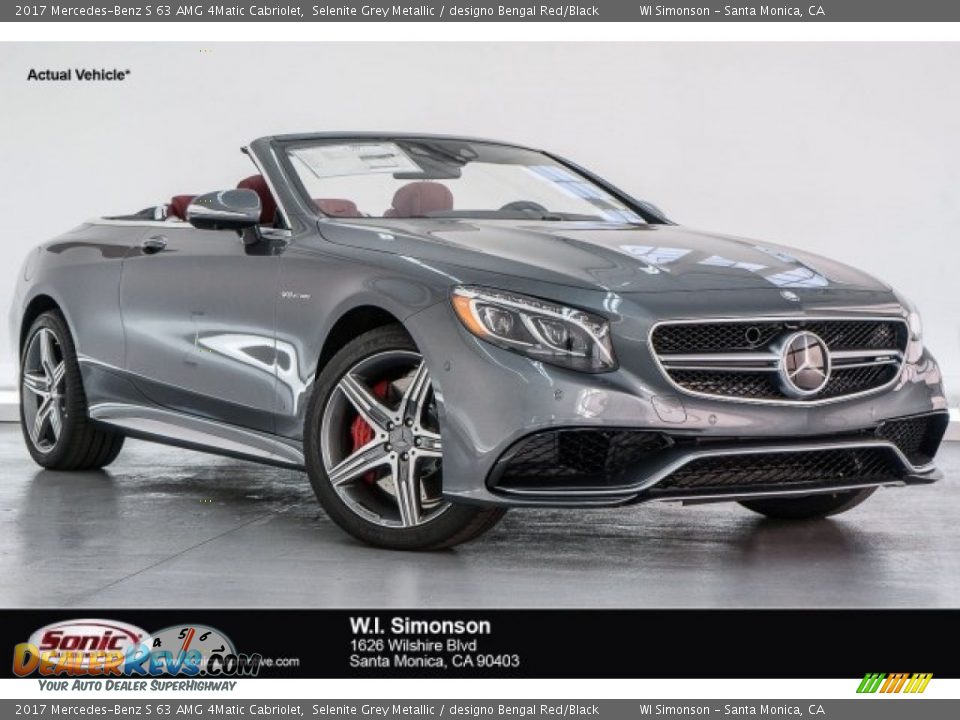2017 Mercedes-Benz S 63 AMG 4Matic Cabriolet Selenite Grey Metallic / designo Bengal Red/Black Photo #1