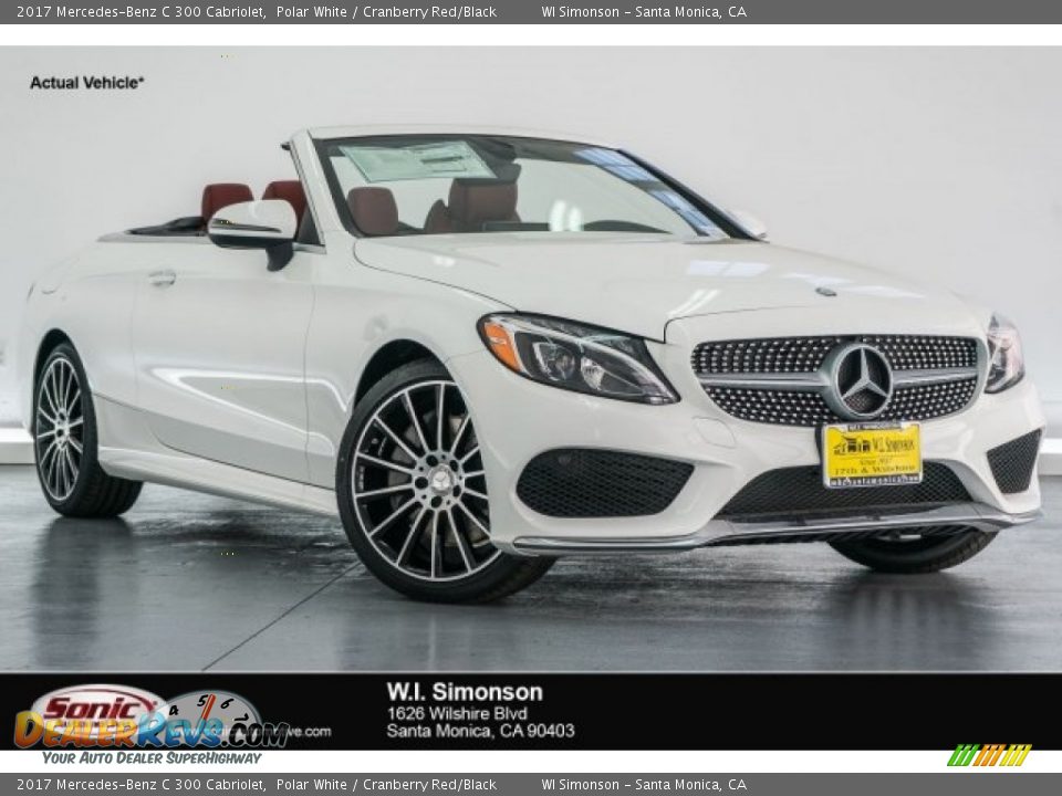 2017 Mercedes-Benz C 300 Cabriolet Polar White / Cranberry Red/Black Photo #1