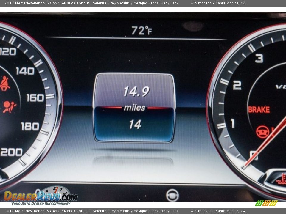 2017 Mercedes-Benz S 63 AMG 4Matic Cabriolet Selenite Grey Metallic / designo Bengal Red/Black Photo #31