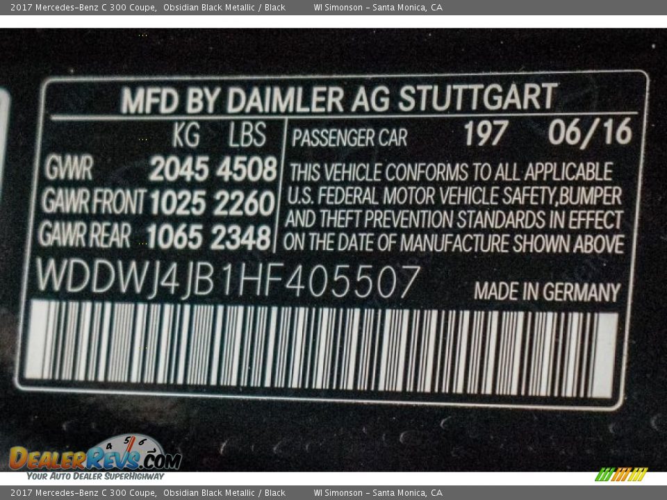 2017 Mercedes-Benz C 300 Coupe Obsidian Black Metallic / Black Photo #8