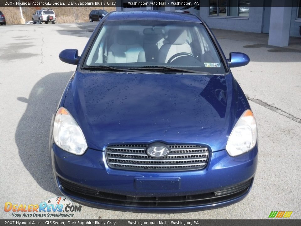 2007 Hyundai Accent GLS Sedan Dark Sapphire Blue / Gray Photo #3