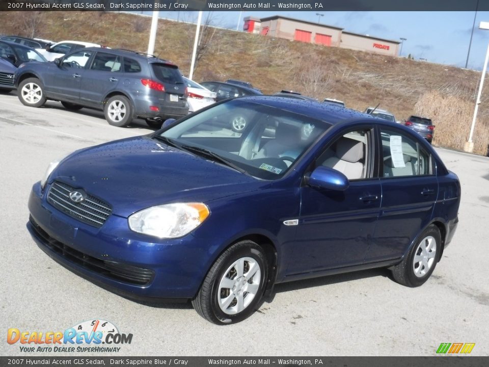 2007 Hyundai Accent GLS Sedan Dark Sapphire Blue / Gray Photo #4