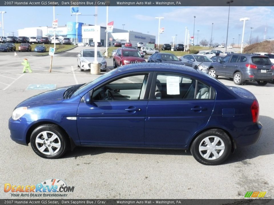 2007 Hyundai Accent GLS Sedan Dark Sapphire Blue / Gray Photo #5