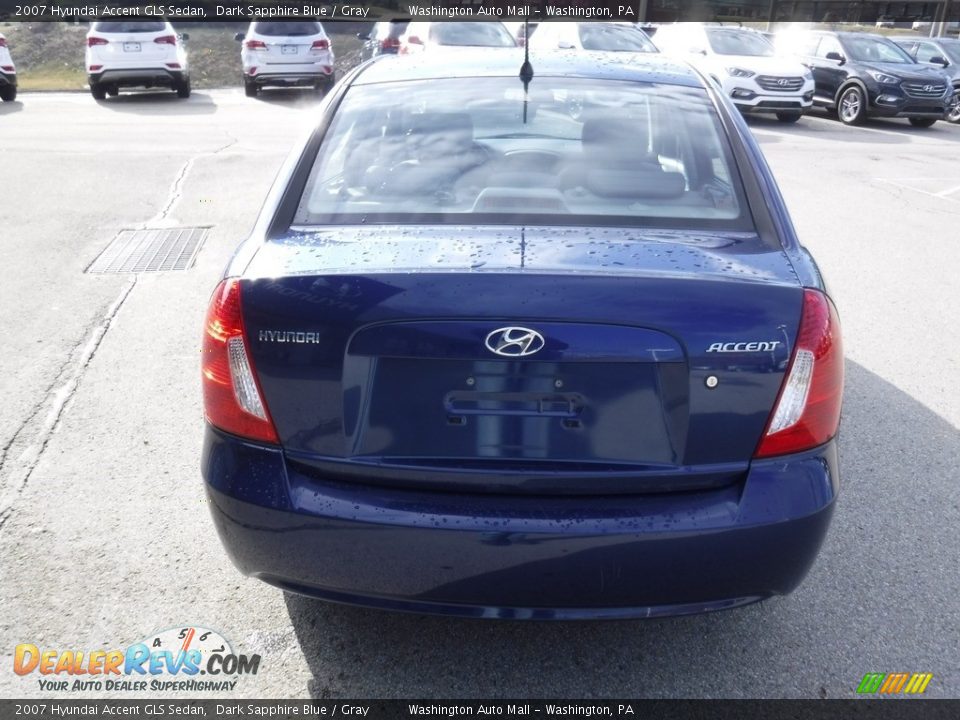 2007 Hyundai Accent GLS Sedan Dark Sapphire Blue / Gray Photo #8