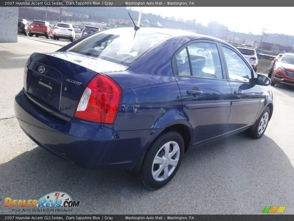 2007 Hyundai Accent GLS Sedan Dark Sapphire Blue / Gray Photo #9