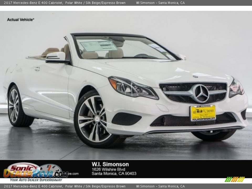 2017 Mercedes-Benz E 400 Cabriolet Polar White / Silk Beige/Espresso Brown Photo #1