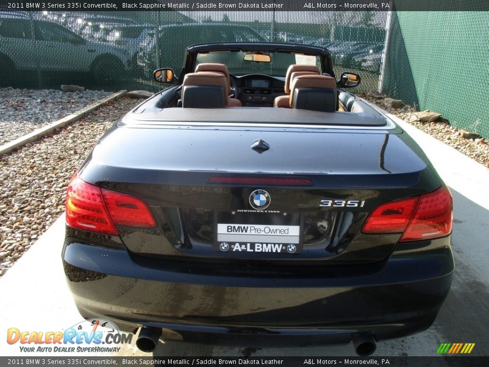 2011 BMW 3 Series 335i Convertible Black Sapphire Metallic / Saddle Brown Dakota Leather Photo #11