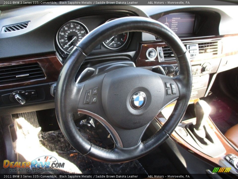 2011 BMW 3 Series 335i Convertible Black Sapphire Metallic / Saddle Brown Dakota Leather Photo #16