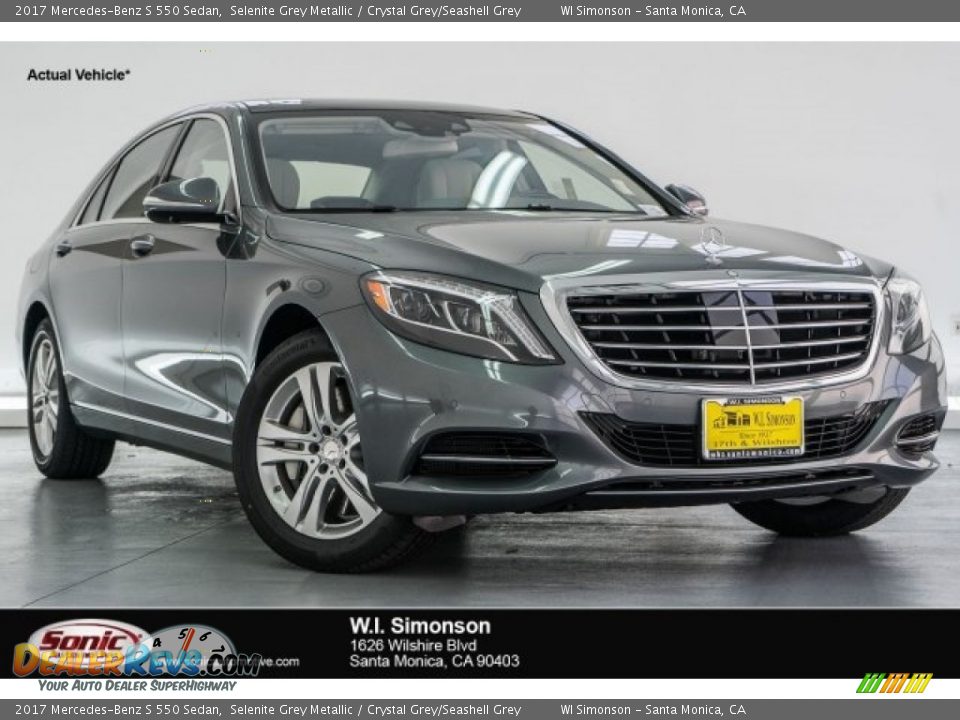 2017 Mercedes-Benz S 550 Sedan Selenite Grey Metallic / Crystal Grey/Seashell Grey Photo #1
