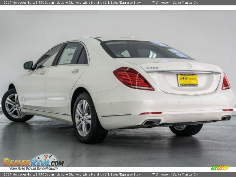 2017 Mercedes-Benz S 550 Sedan designo Diamond White Metallic / Silk Beige/Espresso Brown Photo #3
