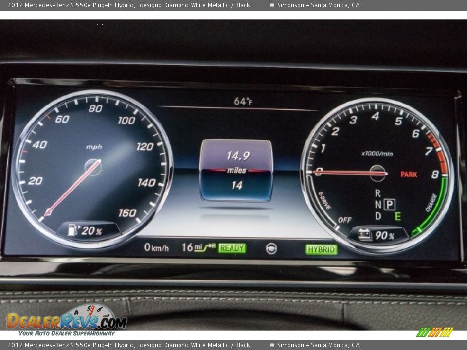 2017 Mercedes-Benz S 550e Plug-In Hybrid Gauges Photo #5