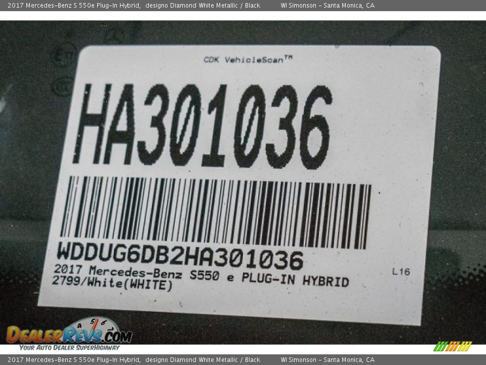 2017 Mercedes-Benz S 550e Plug-In Hybrid designo Diamond White Metallic / Black Photo #7