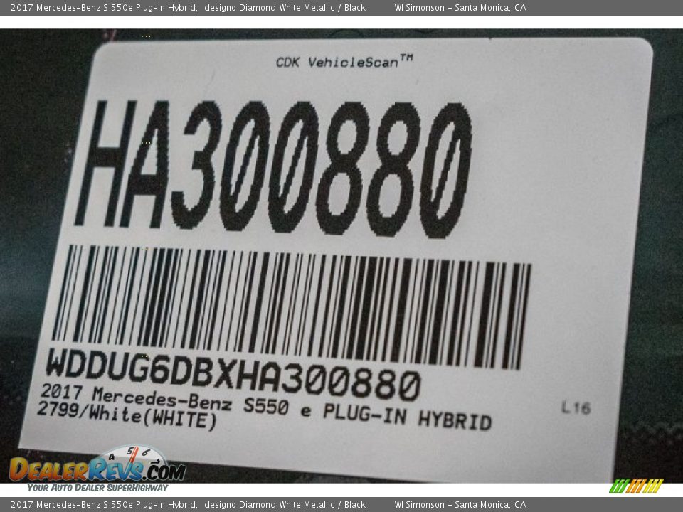 2017 Mercedes-Benz S 550e Plug-In Hybrid designo Diamond White Metallic / Black Photo #7