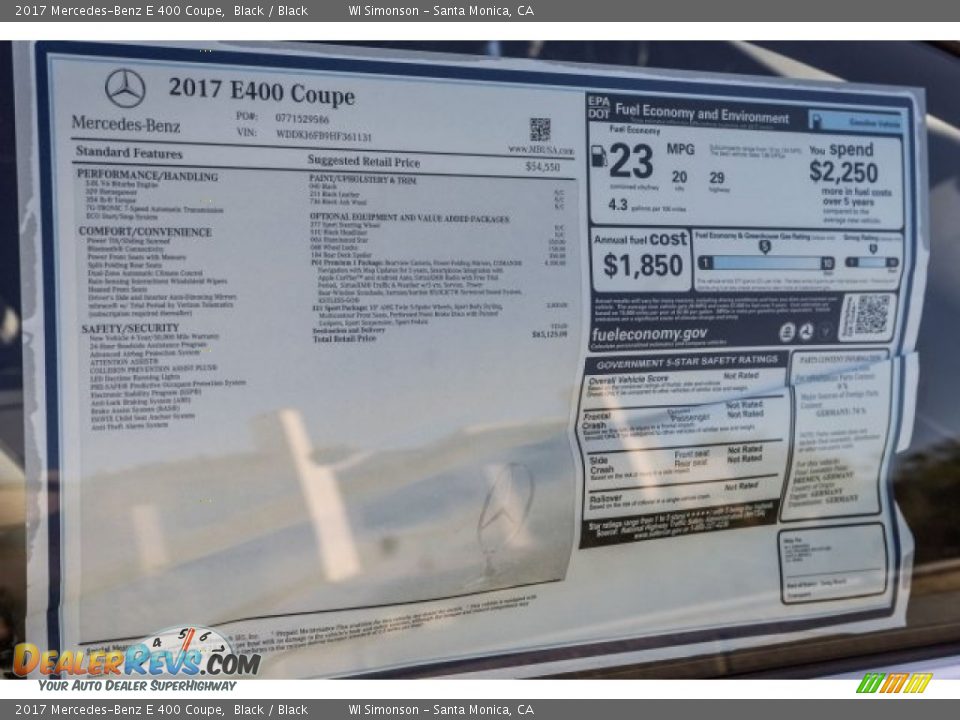 2017 Mercedes-Benz E 400 Coupe Black / Black Photo #10