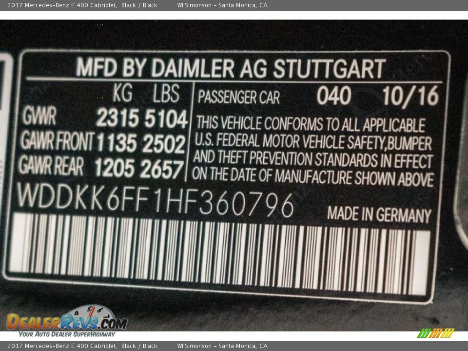 2017 Mercedes-Benz E 400 Cabriolet Black / Black Photo #8