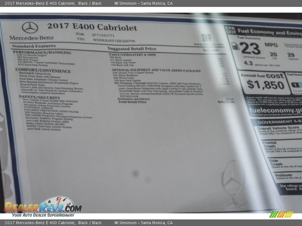 2017 Mercedes-Benz E 400 Cabriolet Black / Black Photo #11