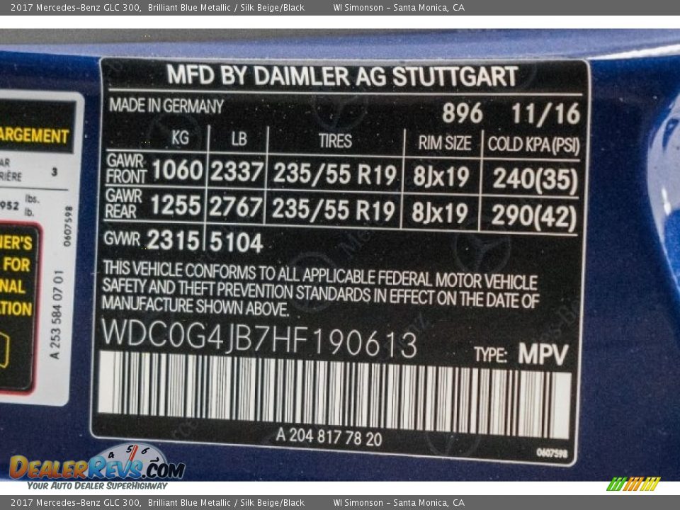 2017 Mercedes-Benz GLC 300 Brilliant Blue Metallic / Silk Beige/Black Photo #8
