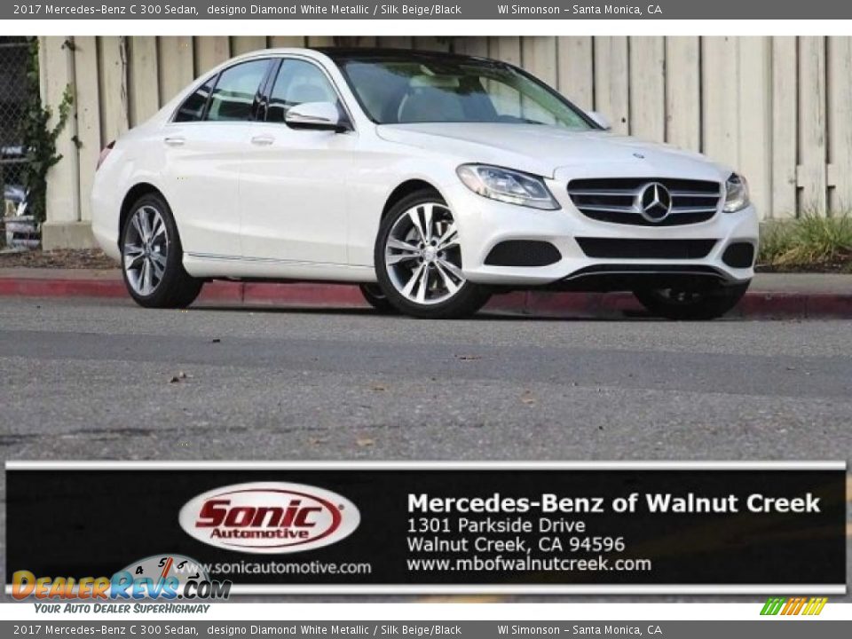 2017 Mercedes-Benz C 300 Sedan designo Diamond White Metallic / Silk Beige/Black Photo #1