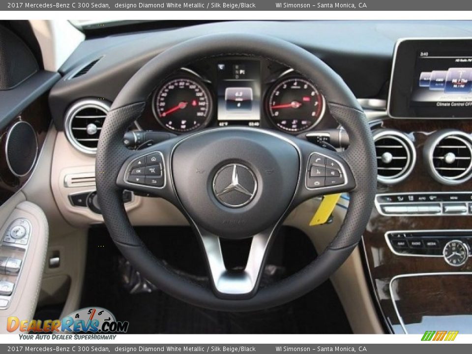 2017 Mercedes-Benz C 300 Sedan designo Diamond White Metallic / Silk Beige/Black Photo #12