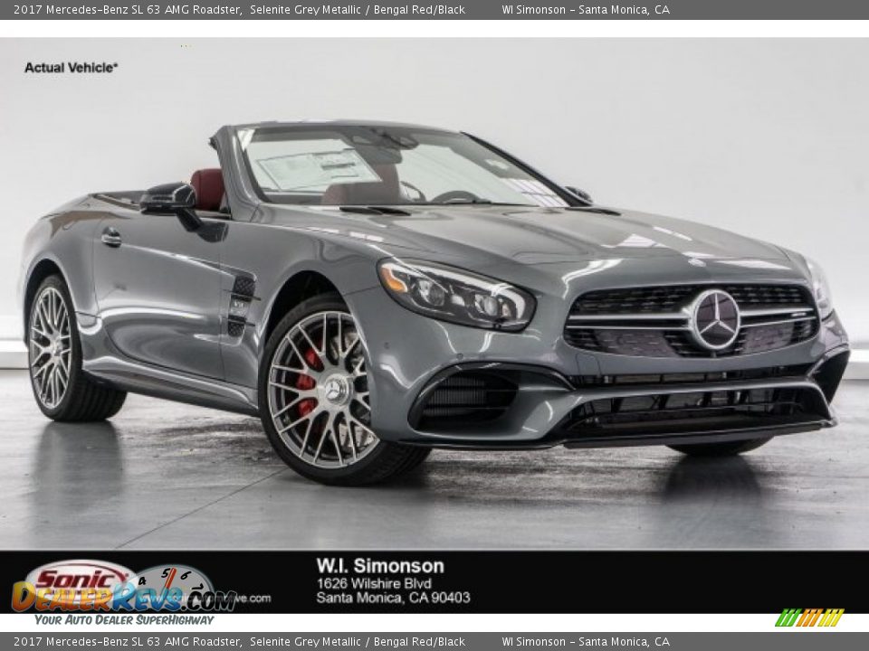 2017 Mercedes-Benz SL 63 AMG Roadster Selenite Grey Metallic / Bengal Red/Black Photo #1