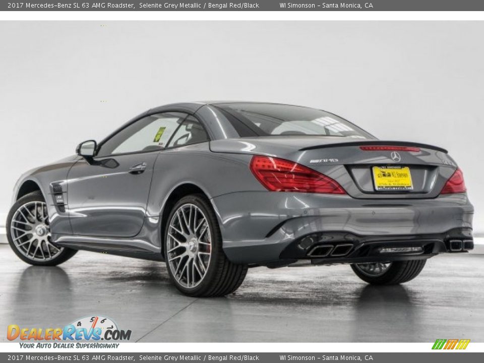 2017 Mercedes-Benz SL 63 AMG Roadster Selenite Grey Metallic / Bengal Red/Black Photo #3