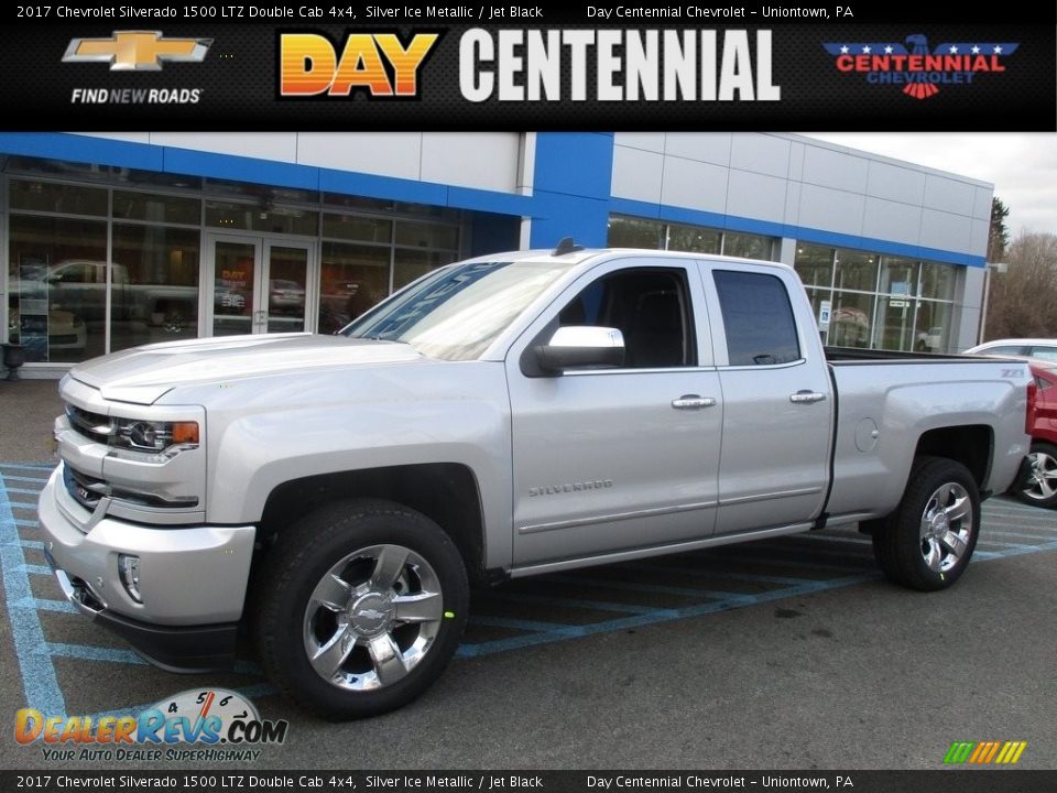2017 Chevrolet Silverado 1500 LTZ Double Cab 4x4 Silver Ice Metallic / Jet Black Photo #1