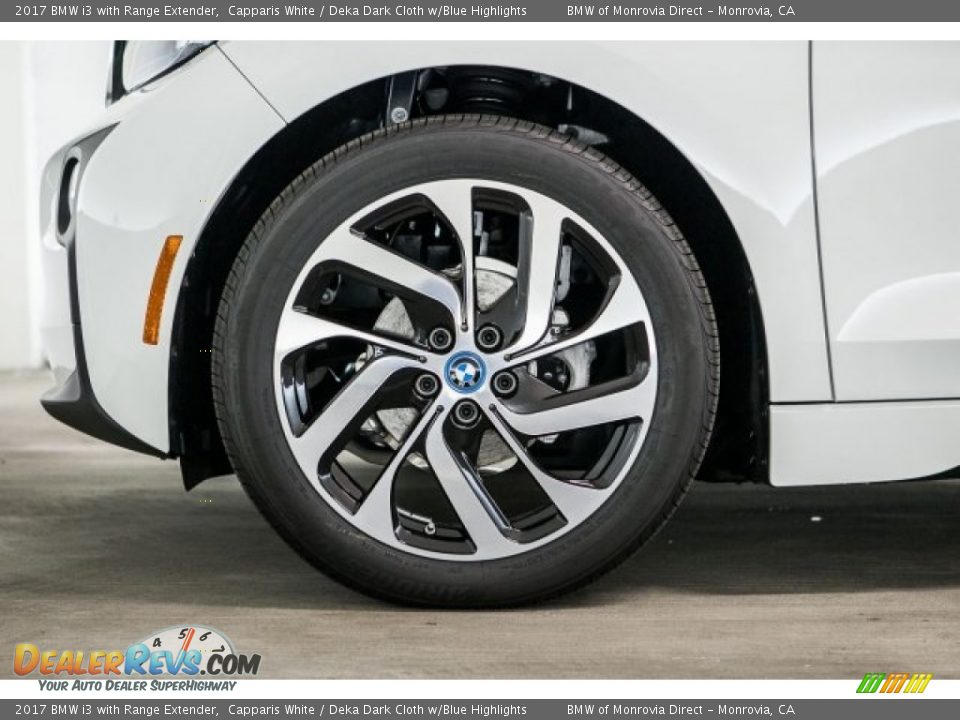 2017 BMW i3 with Range Extender Capparis White / Deka Dark Cloth w/Blue Highlights Photo #9