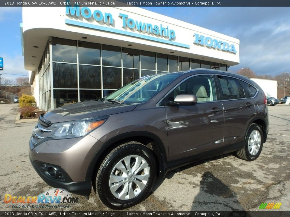 2013 Honda CR-V EX-L AWD Urban Titanium Metallic / Beige Photo #1