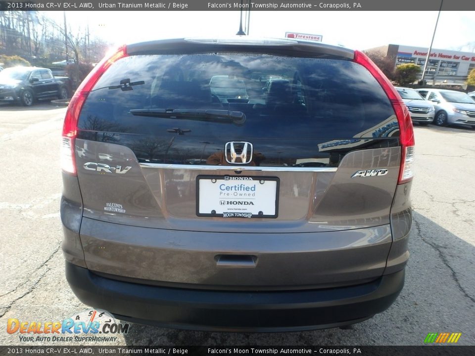 2013 Honda CR-V EX-L AWD Urban Titanium Metallic / Beige Photo #4