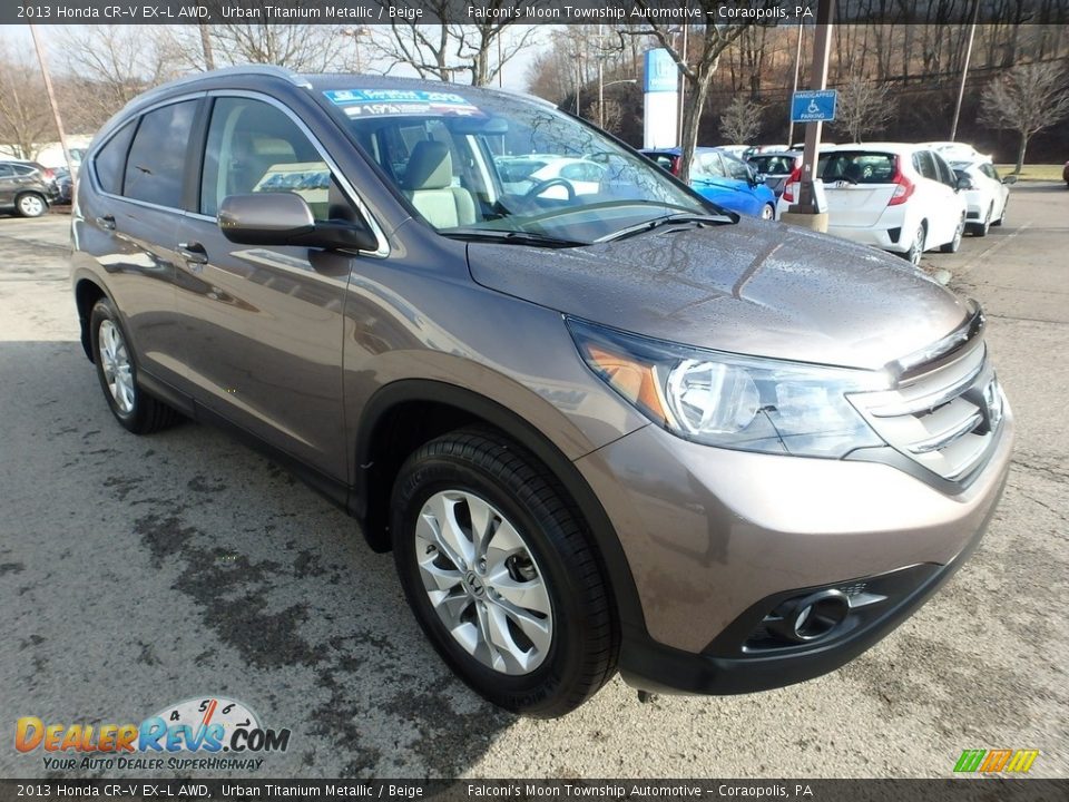 2013 Honda CR-V EX-L AWD Urban Titanium Metallic / Beige Photo #6
