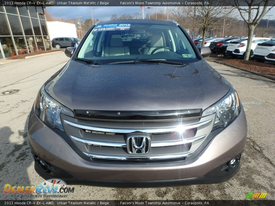 2013 Honda CR-V EX-L AWD Urban Titanium Metallic / Beige Photo #7
