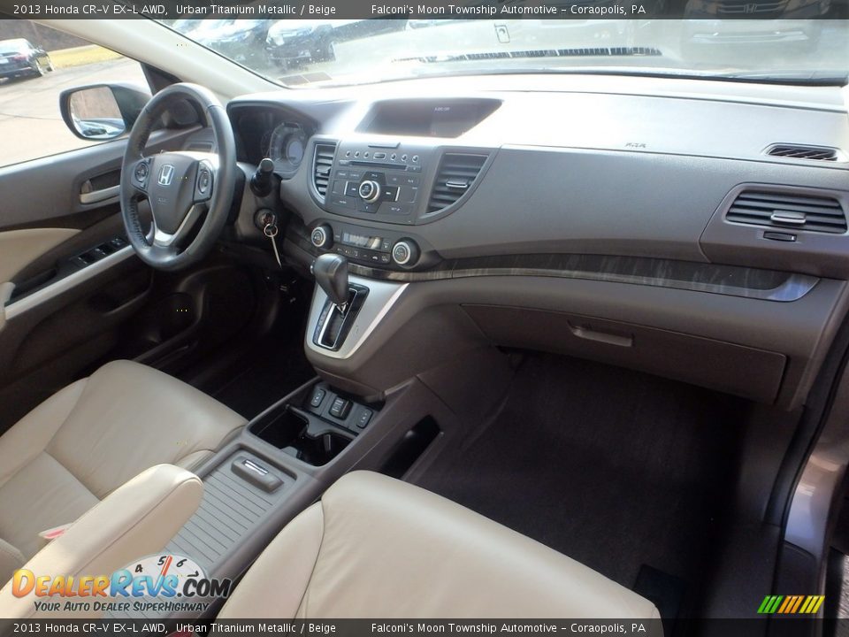 2013 Honda CR-V EX-L AWD Urban Titanium Metallic / Beige Photo #11