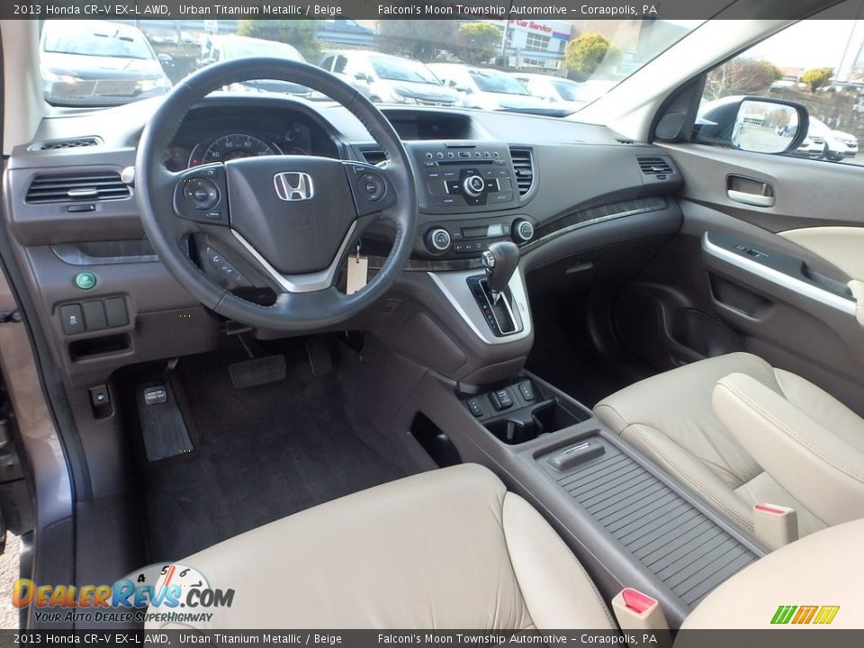 2013 Honda CR-V EX-L AWD Urban Titanium Metallic / Beige Photo #17
